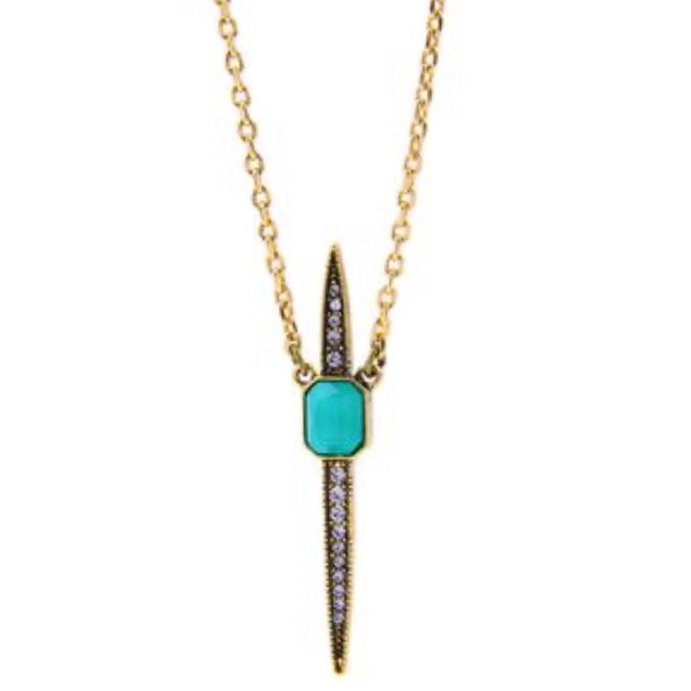 Necklace - Rhinestones & Blue Gem (002)